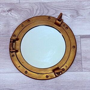 Brass Nautical Ship Porthole Mirror Window Wall Hanging Art Maritime Beach Decor
